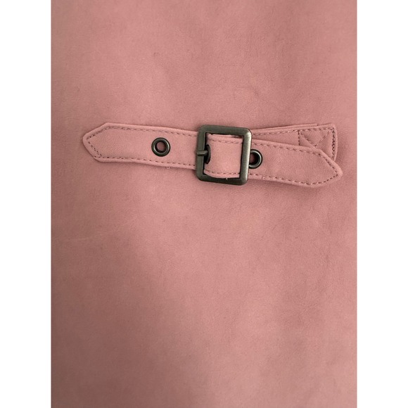 Free People Faux Suede Rose Pink Mini Dress Medium Lace‎ Up Accent Boho Chic - Picture 9 of 16